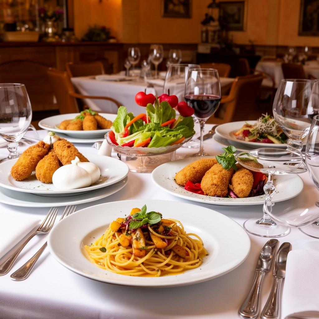 Piatti del ristorante NC Blu Roma a Saxa Rubra